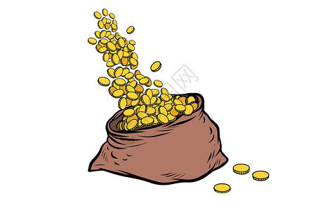袋硬币袋金币插画