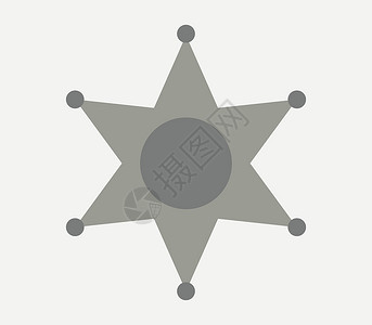 警长之星 ico白色法律护林员荒野权威插图海报金子犯罪框架背景图片