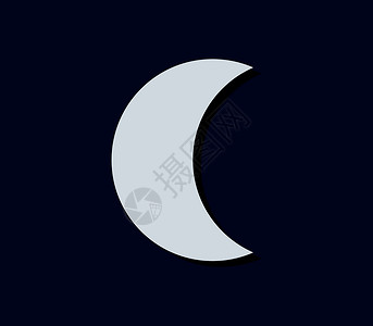 月亮图标时间月球月光白色蓝色新月星星背景图片