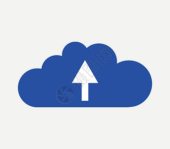 云上传图标导航数据库数据贮存互联网技术服务器下载蓝色按钮背景图片