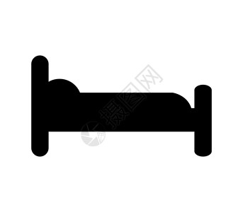 床图标床垫插图睡觉卧室旅游医疗网络家具酒店枕头背景图片