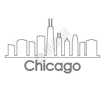 芝加哥城市芝加哥天线旅行财产建筑地标海报天际艺术摩天大楼天空城市插画