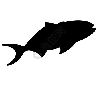 鱼图标动物海洋海鲜艺术黑色插图宠物生活夹子钓鱼背景图片