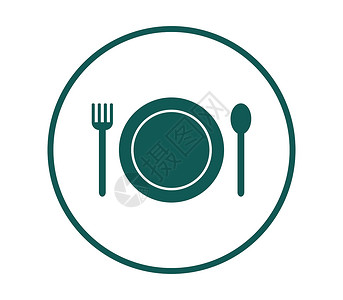 餐具图标刀具盘子用餐厨房宴会插图用具午餐黑色背景图片