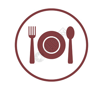 餐具图标刀具午餐厨房用餐宴会盘子插图黑色用具背景图片
