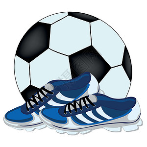 足球球和脚踏鞋背景图片