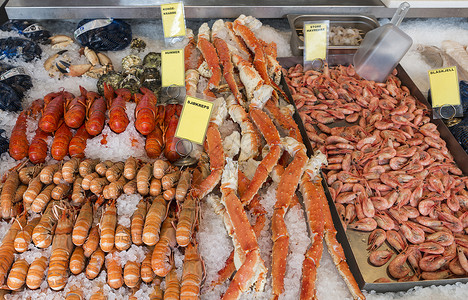 西雅图海鲜挪威市场高清图片