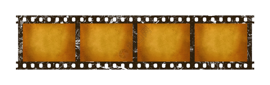 老式复古 35 毫米胶片带框空白相机卷轴电影模拟古董照片边界划痕艺术背景图片