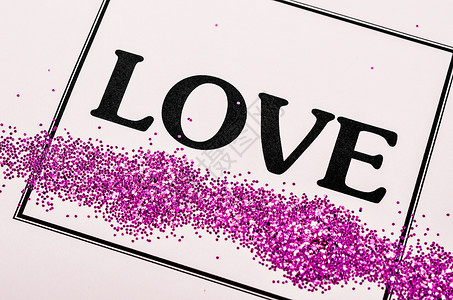 紫色闪光边框边框有闪亮的爱词紫色热情卡片浪漫措辞婚姻框架婚礼展示背景