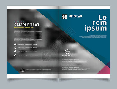 小册子版式设计模板年度报告传单广告营销床单海报蓝色标题插图小样通讯公司商业背景图片