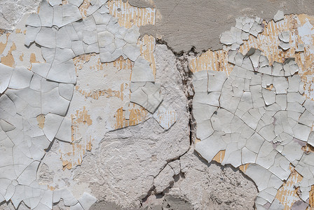 混凝土墙 有旧石膏片 白色背景 纹理合金灰色建筑棕褐色艺术褐色黄色水泥石头背景图片