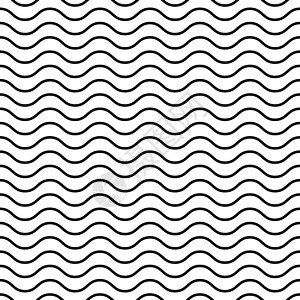 无缝波浪图案 白色背景上的黑色细线 航海和水主题 它制作图案矢量海浪条纹横幅海洋墙纸装饰曲线海军插图织物背景图片