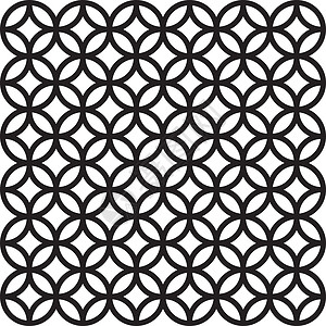 矢量无缝几何图案经典饰品墙纸圆圈三角形包装装饰风格图形化正方形纺织品白色背景图片