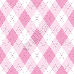 菱形格子粉红色菱形无缝图案背景 带虚线的菱形 它制作图案的简单平面矢量图插画