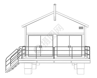 线框工业建筑生意框架办公室房子3d仓库地面车库码头工厂背景图片