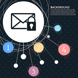 秘密邮件图标 背景简洁明了 信息图表风格 韦克托背景图片