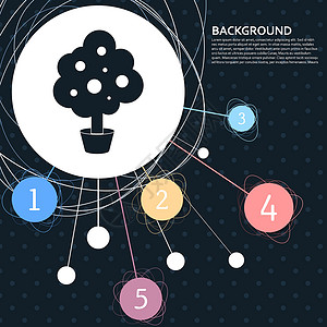 幼儿托育具有重点背景和信息图表样式的树图标 韦克托插画