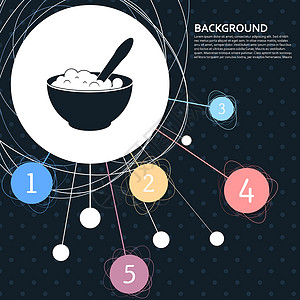 蔬菜粥粥图标与背景到点和信息图表样式 韦克托设计图片