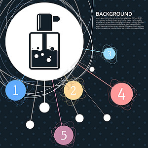 化妆品图标带有点的背景和信息布局样式的波浪图标 矢量插画