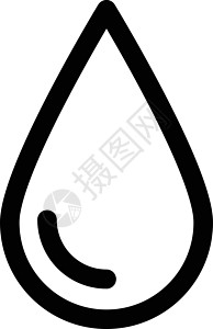 雨水图标放下图标 雨水或油的符号 概述现代设计元素 带圆角的简单黑色平面矢量符号设计图片