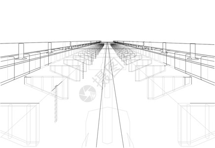 桥梁素描  3d 它制作图案建筑草图绘画建筑学背景图片