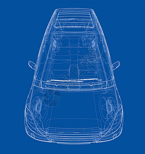 家庭 ca 的概念运输框架绘画汽车工程蓝图陈列室草稿车辆3d背景图片