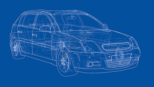 概念车蓝图保险杠3d绘画运输技术草稿驾驶车轮车辆框架背景图片