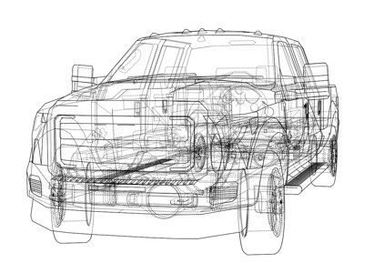 汽车 SUV 绘图大纲3d运输运动绘画检查草稿卡车蓝图越野车车辆背景图片