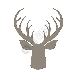 现出轮廓的头鹿 带角矢量图的驯鹿 鹿时髦图标 手绘程式化元素设计背景图片