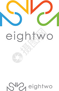 T8灯管独特的数字 8 标志概念  4 个 2 号标志 徽标 t字母标识公司白色字体商业技术推广身份品牌设计图片