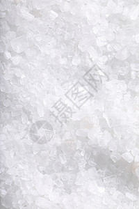 白色水晶粗谷盐画幅高架白色浴盐食物水晶背景