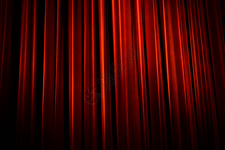 红幕幕剧院褪色材料天鹅绒奢华黑色丝绸歌剧展示窗帘背景图片