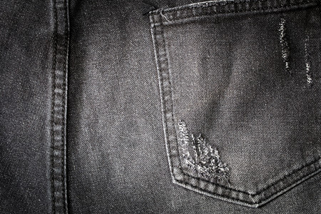 让背口袋织物黑色棉布纺织品牛仔布标签接缝衣服灰色服装背景图片