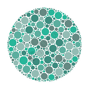 圆点绿色神经测试眼睛气泡光学艺术风格马赛克阴影背景图片