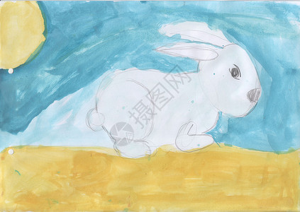 儿童画画 - 清空的兔子背景图片