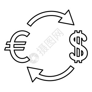 货币兑换图标黑色插图平面样式简单图像贸易资金银行业全球转换交换经济销售转换器银行背景图片
