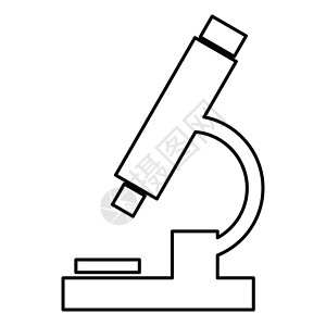 显微镜图标黑色插图平面样式简单图像生物乐器实验室放大镜微生物学科学家目镜科学学校医疗设计图片