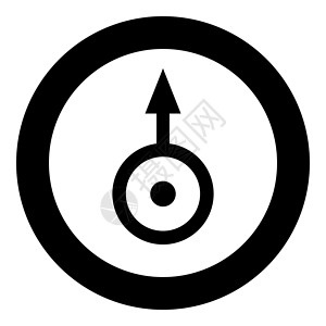 符号天王星图标黑色矢量插图简单图像圆圈天文学字母圆形十二生肖背景图片