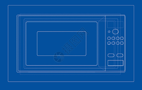 微波概念 韦克托厨房工程房子项目按钮火炉食物家电机器渲染背景图片