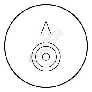 符号天王星图标黑色矢量插图简单图像圆圈字母圆形十二生肖天文学背景图片