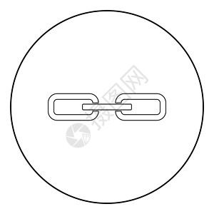 圈子中的链链接图标黑色漏洞差距压力互联网圆形休息网络金属背景图片