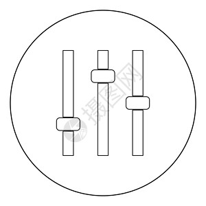 塑料面板控制面板图标黑色圆圈放大器工作室圆形体积平衡界面控制把手立体声塑料设计图片