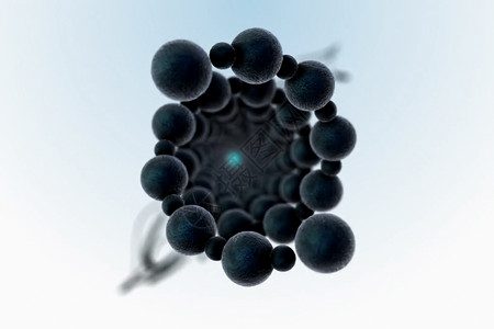 旋转分子 3d 分子插图物理轨道蓝色科学光能粒子化学辉光黑色活力背景图片