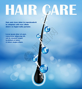 头发滋养洗发水广告设计 概念结束分裂预防 护发 健康洗发水 含维生素的洗发水可保护发梢 它制作图案矢量设计图片