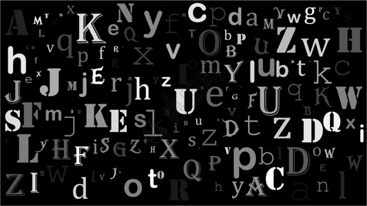 变漂亮字体掉落的随机字母字母表漂亮的背景设计黑色创造力语言学校英语语法插图白色学习教育设计图片
