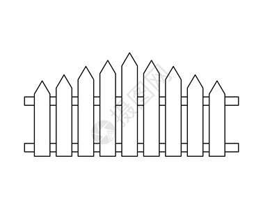 木围栏  孤立在惠特上的简单轮廓设计背景图片
