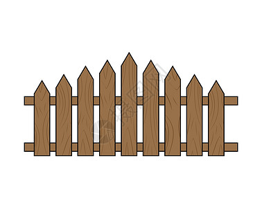 木围栏 孤立在白色背景上的简单设计背景图片