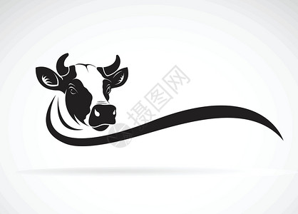 牛头肉白背景牛头设计矢量 农场动物 Vect牛奶牛肉眼睛奶制品鼻子国家小牛家畜插图草图插画