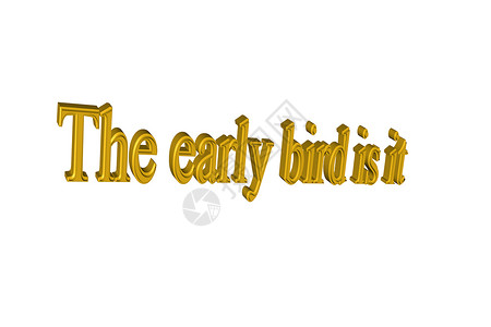 英文3D文字“早鸟就是它”背景图片