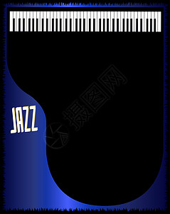 爵士乐俱乐部钢琴海报背景艺术会场绘画蓝调演出蓝色艺术品插图背景图片